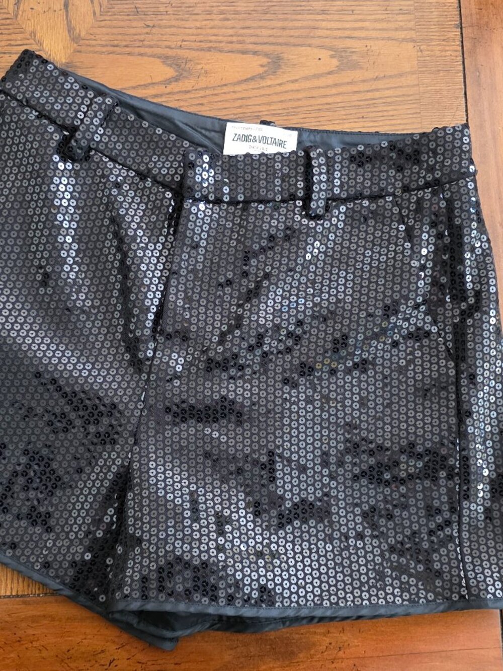 Zadig & Voltaire Black Sequin Party Shorts Size EU40 or 6/8